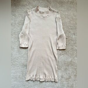 Brunello Cucinelli Light Tan Ribbed Knit Top
